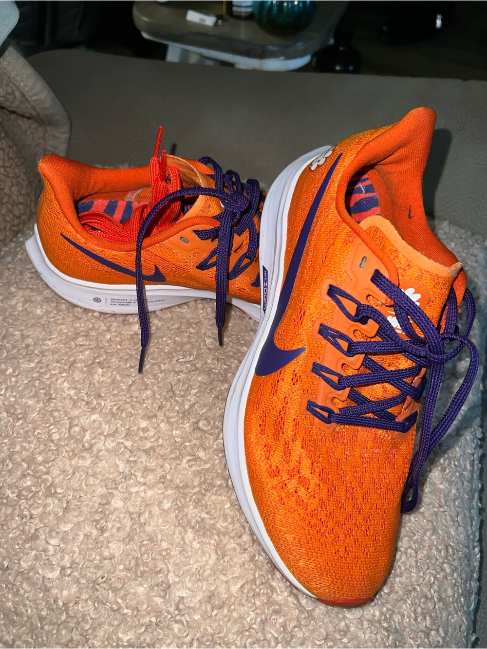 Nike Clemson Orange and Purple Women's Running Sneakers